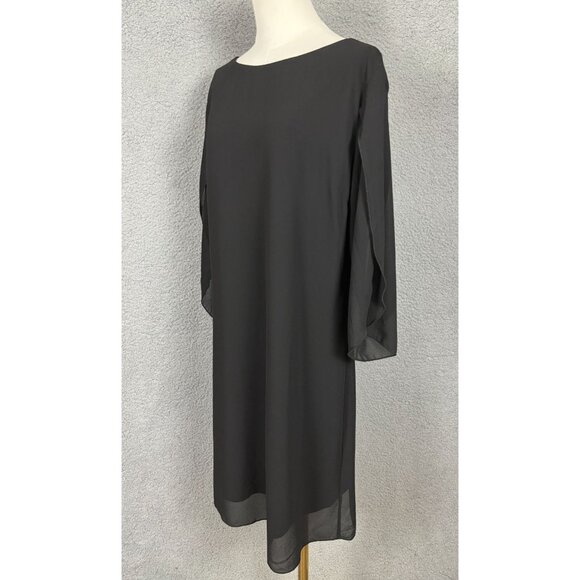 Grace Karin Women's Black Chiffon Shift Dress Size Large Black New Without Tag's - Picture 3 of 8